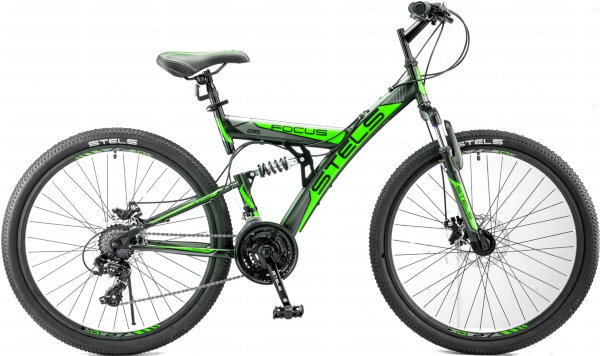 Велосипед Stels Focus MD 26" 21-sp V010 чёрный/зелёный
