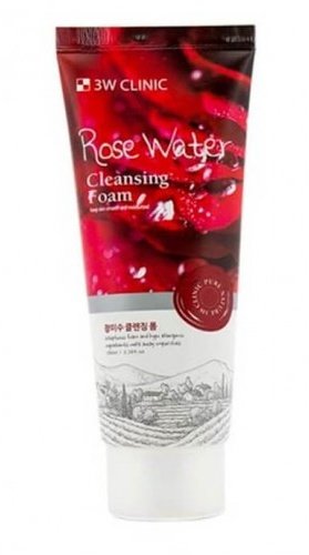 3W CLINIC Rose Water Foam Cleansing - Пенка для умывания с розовой водой, 100 мл.