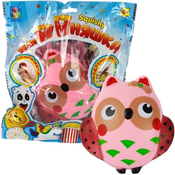 1toy игрушка-антистресс мммняшка squishy (сквиши), сова w68/13/12.5/6