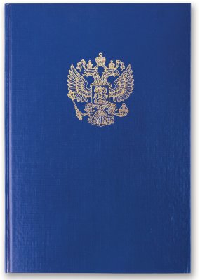 Книга учета 96 л., А4 200*290 мм BRAUBERG, клетка, твердая обложка из картона, бумвинил, блок офсет, герб