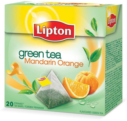 Чай LIPTON (Липтон) "Green Mandarin Orange", зеленый, 20 пирамидок по 2 г, 21187925