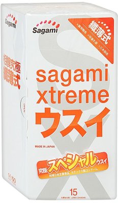 Ультратонкие презервативы Sagami Xtreme SUPERTHIN - 15 шт.