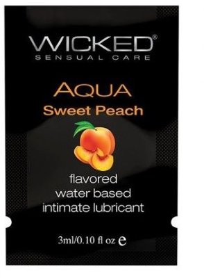 Лубрикант с ароматом спелого персика WICKED AQUA Sweet Peach - 3 мл.