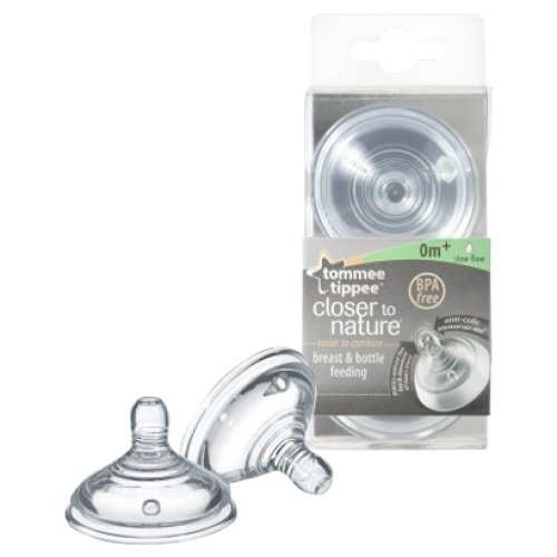 Tommee Tippee Набор из 2 силиконовых сосок Closer To Nature 0 мес медленный поток