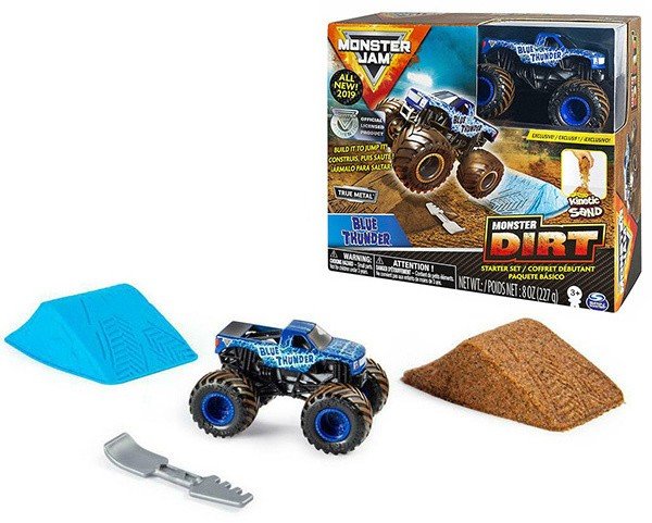 Monster Jam 6045198-BLU Монстр Джем Blue Thunder игровой набор с машинкой и кинетическим песком