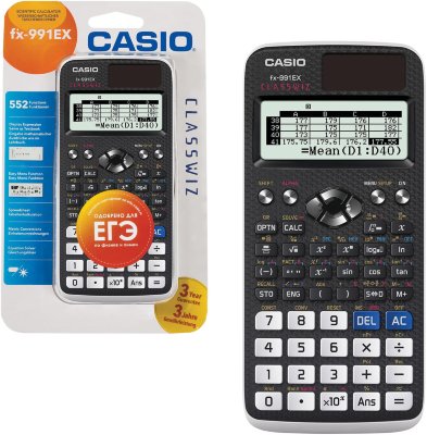 Калькулятор инженерный CASIO FX-991EX-S-ET-V (166х77 мм), 552 функции, двойное питание, сертифицирован для ЕГЭ