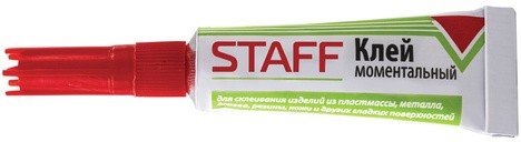 Клей моментальный (суперклей) STAFF НОВАЯ УПАКОВКА, 3 г, на ленте, 604224