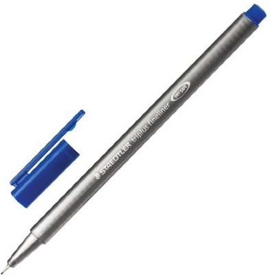 Ручка капиллярная STAEDTLER "Triplus Fineliner", СИНЯЯ, трехгранная, линия письма 0,3 мм