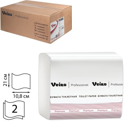 Бумага туалетная VEIRO (Система T3), КОМПЛЕКТ 30 шт., Premium, листовая, 250 листов, 21х10,8 см, 2-слойная