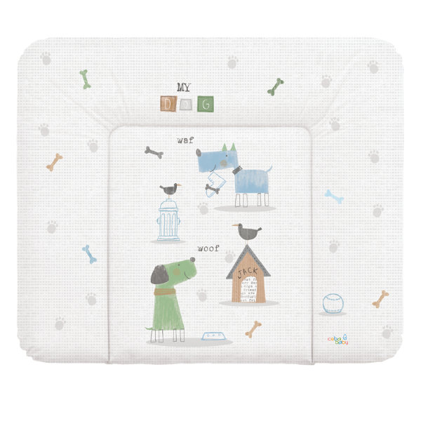 Пеленальный матрац 70x85 см Ceba Baby мягкий на комод(W-134-073-003 My Dog Blue/Green)