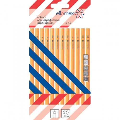 Attomex Набор карандашей 12 шт, Attomex (2B-2H), корп. желтый 5030402