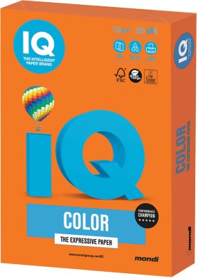 Бумага IQ color, А4, 120 г/м2, 250 л., интенсив, оранжевая, OR43