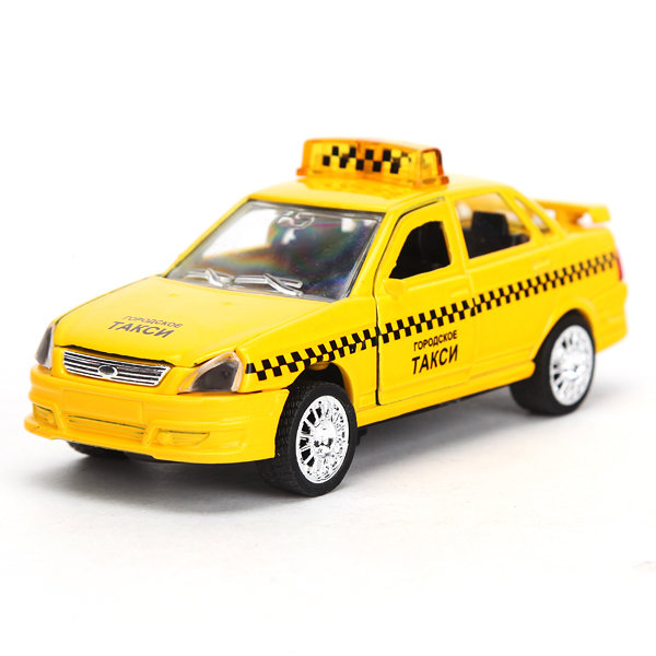 Модель машины Технопарк Такси Лада Priora металл инерционная свет звук