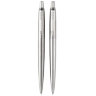 Набор PARKER "Jotter Stainless Steel CT": шариковая ручка синяя и механический карандаш, 2093256