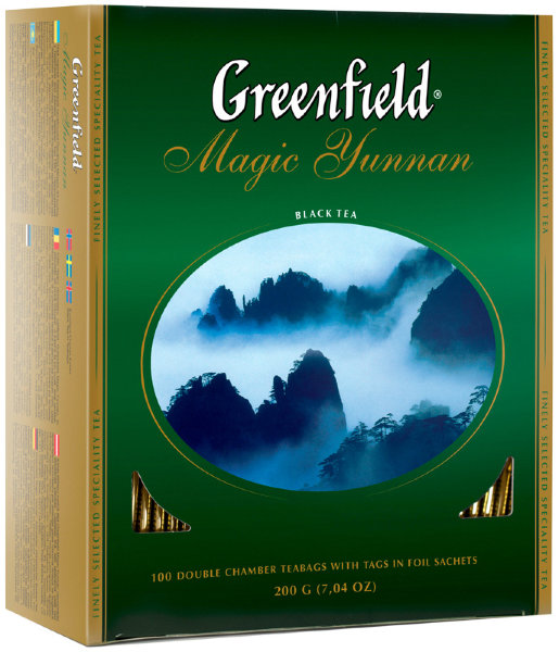 Чай Greenfield "Magic Yunnan", черный, 100 фольг. пакетиков по 2г