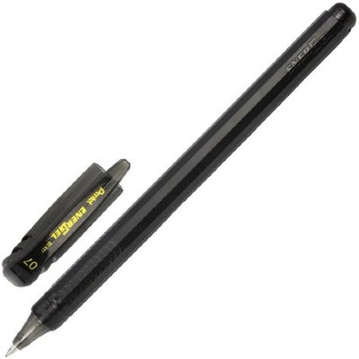 Ручка гелевая PENTEL "Energel", ЧЕРНАЯ, корпус черный, узел 0,7 мм, линия письма 0,35 мм