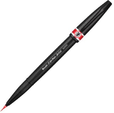 Ручка-кисть PENTEL "Brush Sign Pen Artist", линия письма 0,5-5 мм, красная