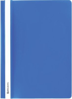 Скоросшиватель пластиковый BRAUBERG, А4, 130/180 мкм, голубой