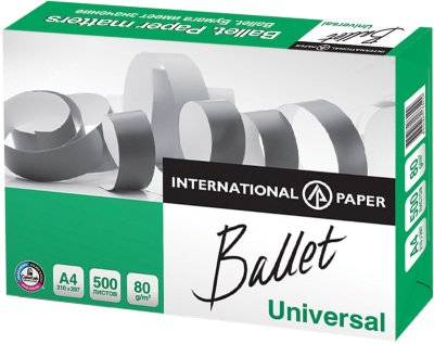 Бумага офисная А4, класс "C", BALLET UNIVERSAL, 80 г/м2, 500 л., ColorLok, International Paper, белая 146% (CIE)