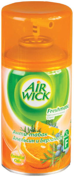 Сменный баллон для освежителя воздуха Airwick Freshmatic "Антитабак. Апельсин и бергамот", 250мл