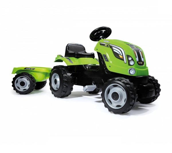 Smoby Трактор педальный XL с прицепом зеленый 142*44*54,5 см