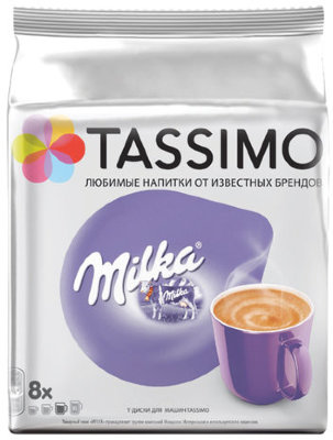 Кофе в капсулах JACOBS "Milka" для кофемашин Tassimo, 8 шт. х 30 г, 8052280