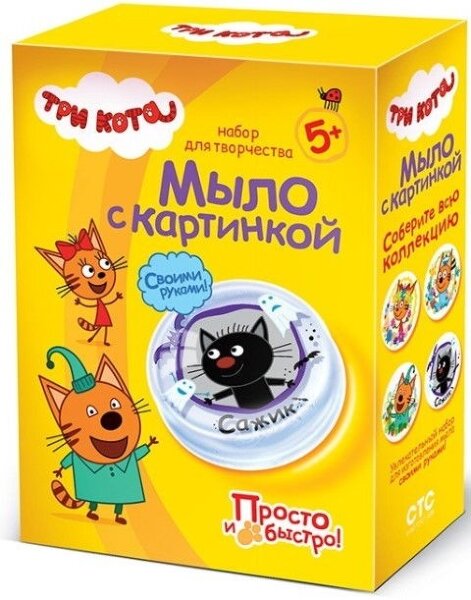 Три кота.Мыло с картинкой.Сажик