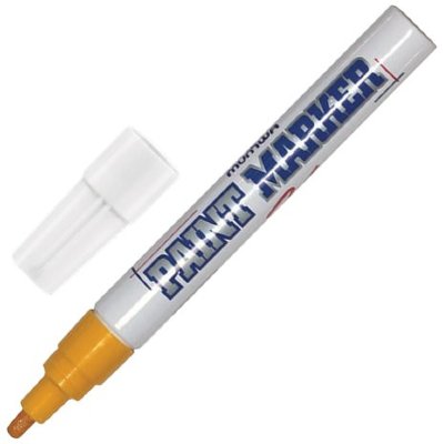 Маркер-краска лаковый (paint marker) MUNHWA, 4 мм, ЖЕЛТЫЙ, нитро-основа, алюминиевый корпус