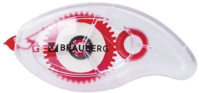 Корректирующая лента BRAUBERG "Red Power", 5 мм х 8 м, в упаковке с европодвесом, 222053