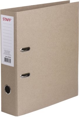 Папка-регистратор STAFF, картонная, без покрытия и уголка, 75 мм