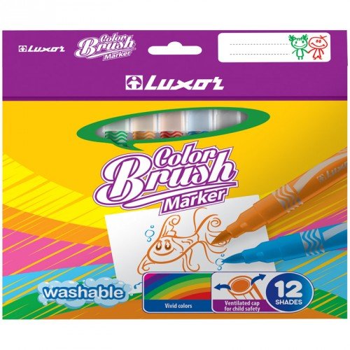 Luxor Фломастеры кистевидные 12цв "Color Brush" 6106/Box 12