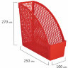 Лоток вертикальный для бумаг STAFF "Profit", 270х100х250 мм, сетчатый, полипропилен, красный, 237251