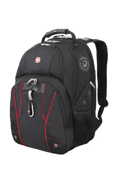 Рюкзак WENGER, 15”,чёрный/красный, полиэстер 900D/600D/искуственная кожа, 34x18x47 см, 29 л