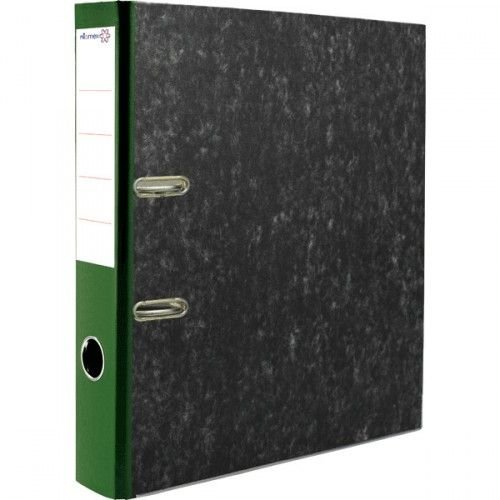 Attomex Регистратор А4 50мм, мрамор, картон, зеленый, метал. окантовка 3090704