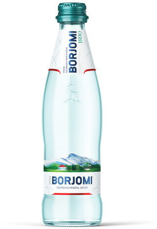 Вода ГАЗИРОВАННАЯ минеральная BORJOMI (БОРЖОМИ), 0,5 л, стеклянная бутылка