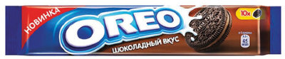 Печенье OREO (Орео) шоколадное, начинка со вкусом шоколада, 95 г, 67652