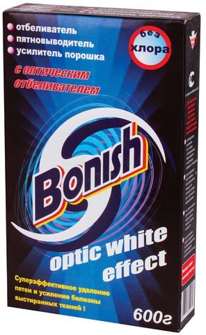 Средство для удаления пятен 600 г, BONISH (Бониш) "Optic white effect", без хлора