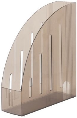 Лоток вертикальный для бумаг BRAUBERG "Energy" (261х85х300 мм), эргономичная форма, тонированный коричневый, 231550