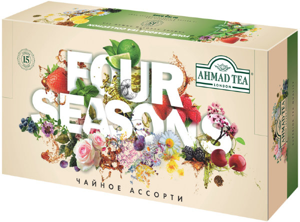 Подарочный набор чая Ahmad Tea "Чайное Ассорти", 15 вкусов, 90 фольг. пакетиков, картонная коробка