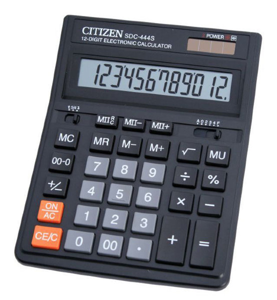 Citizen Калькулятор настольный проф. 12 разр. двойное питание SDC-444S