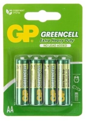 Батарейки солевые GP GreenCell AA/R6G - 4 шт.