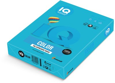 Бумага IQ color, А4, 80 г/м2, 500 л., интенсив, светло-синяя, AB48