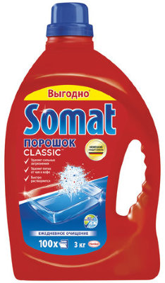 Порошок для мытья посуды в посудомоечных машинах 3 кг SOMAT (Сомат) Classic, 2355013
