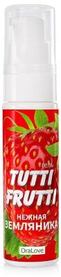 Гель-смазка Tutti-frutti с земляничным вкусом - 30 гр.