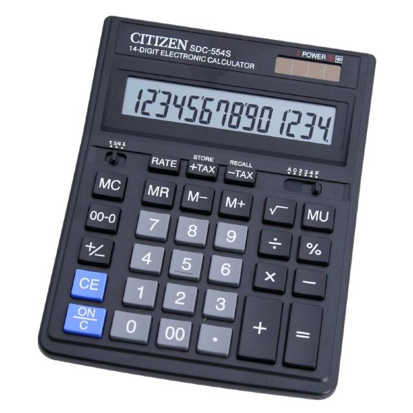 Калькулятор Citizen настольный SDC-554 S проф. 12 разр. двойное питание 