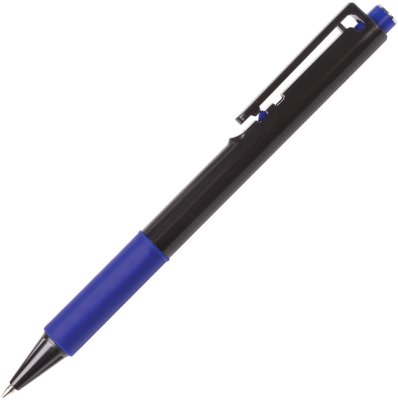 Ручка шариковая автоматическая с грипом BRAUBERG "Doc", СИНЯЯ, корпус черный, узел 0,7 мм, линия письма 0,35 мм