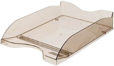 Лоток горизонтальный для бумаг СТАММ "Люкс", А4 (350х255х70 мм), тонированный коричневый