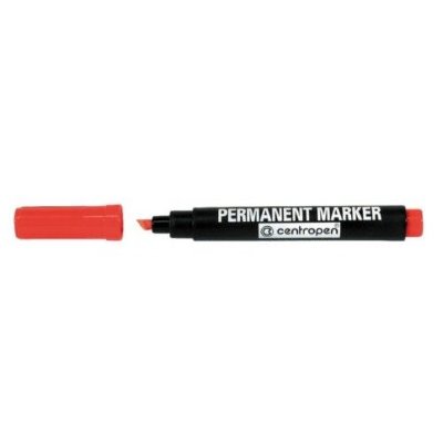 Centropen Маркер перманентный 1-4,6мм скошенный красный 8576/к