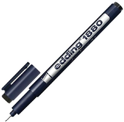 Ручка капиллярная EDDING DRAWLINER 1880, ЧЕРНАЯ, толщина письма 0,1 мм, водная основа
