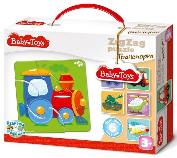 2502 Пазлы макси ЗИГЗАГ "Транспорт" BABY TOYS (18 эл)